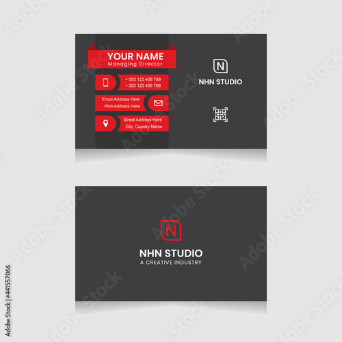 Modern Clean Creative Simple Business Card Design. Horizontal And Vertical Layout. Vector Personal Visiting Card Template. Print Ready Stationery Design. Flat Abstract Horizontal Name Card Design.