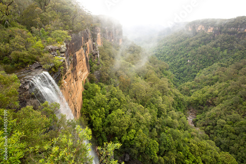 Waterfall Flowing Over Cliffs at Fitzroy Falls, Southern Highlands, Australia