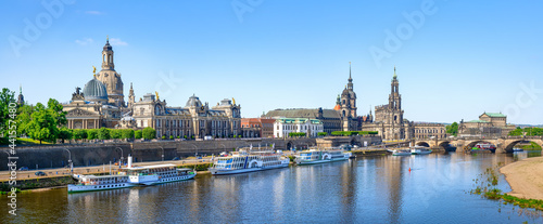 panoramic view at the old town of dresden, germany