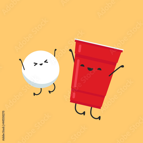 Red beer cup character design. wallpaper. ball character.
