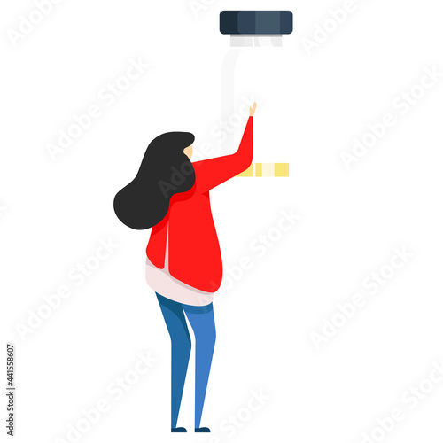 Injections. Woman and man holding an injection syringe. Flu shot vaccination. Injection syringe. Medicine healthcare concept. Medical background