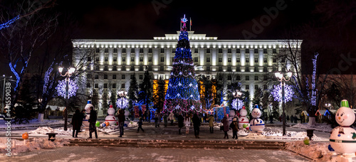 Canvas Print Christmas festivities in the regional administration building on January 01;201