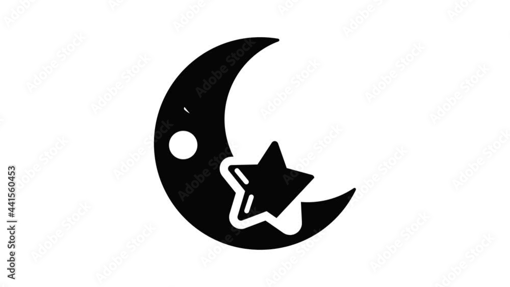 Moon icon animation simple best object on white Moon icon animation simple best object on white