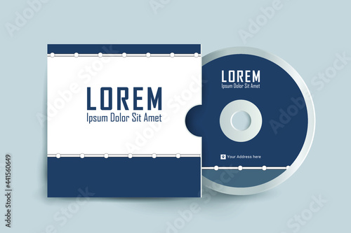 CD cover and Disk design. Luxury, Modern, Elegant, Professional Minimalist Business CD cover design design with disk label design. Elements of Branding Stationery. Vector illustration