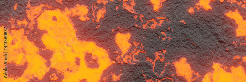 3D rendering. Abstract melted magma. Lava background