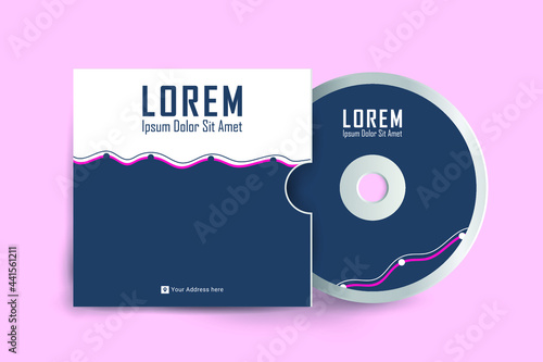 CD cover and Disk design. Luxury, Modern, Elegant, Professional Minimalist Business CD cover design design with disk label design. Elements of Branding Stationery. Vector illustration