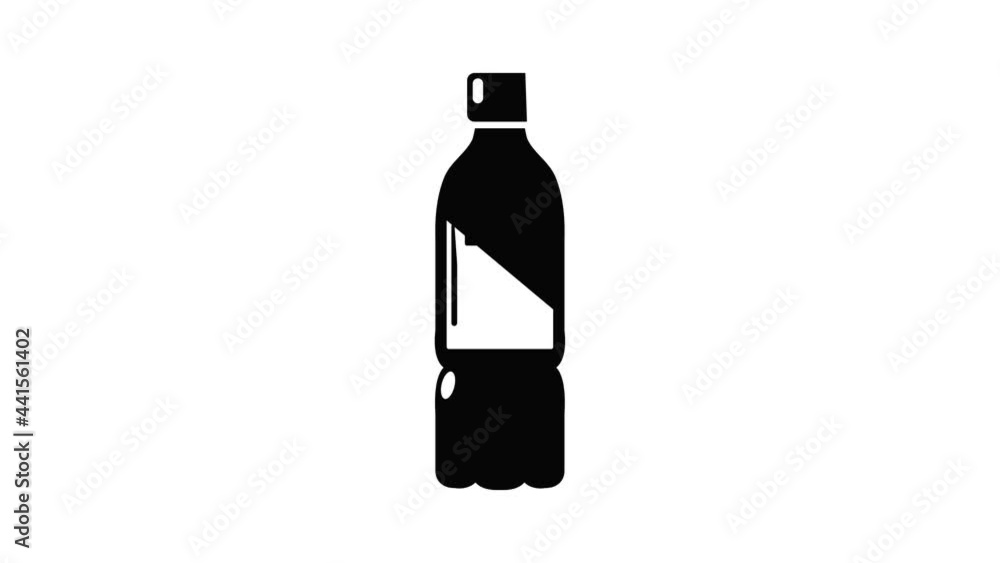Plastic bottle icon animation simple best object on white Plastic bottle icon animation simple best object on white