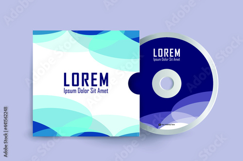 CD cover and Disk design. Luxury, Modern, Elegant, Professional Minimalist Business CD cover design design with disk label design. Elements of Branding Stationery. Vector illustration