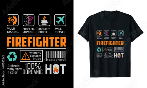 Firefighter t-shirt Design photo