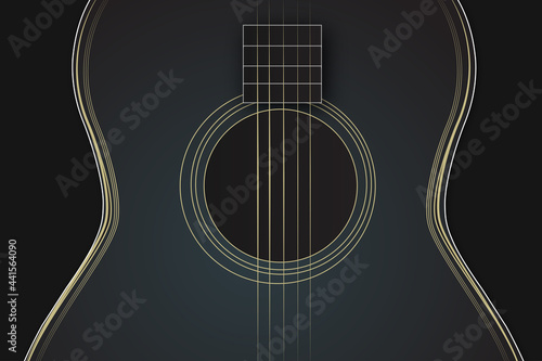 Guitar icon vector, Acoustic musical instrument sign Isolated