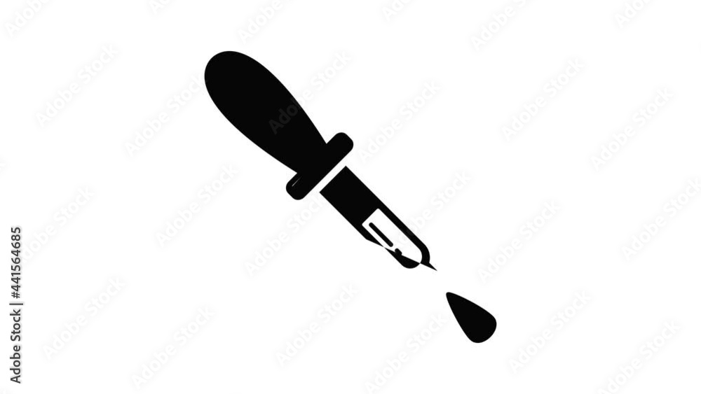 Pipette icon animation simple best object on white Pipette icon animation simple best object on white