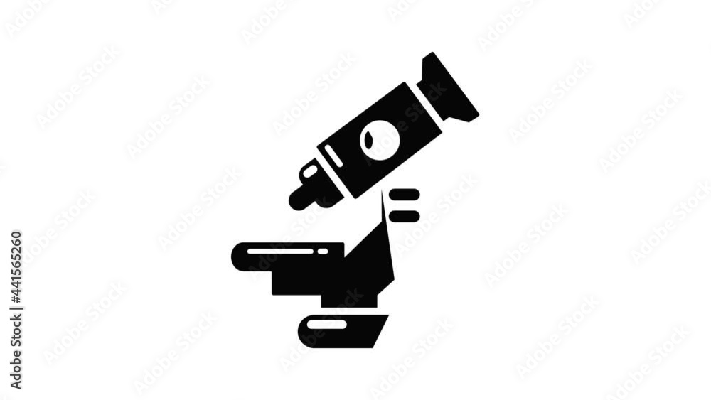 Microscope icon animation simple best object on white Microscope icon animation simple best object on white