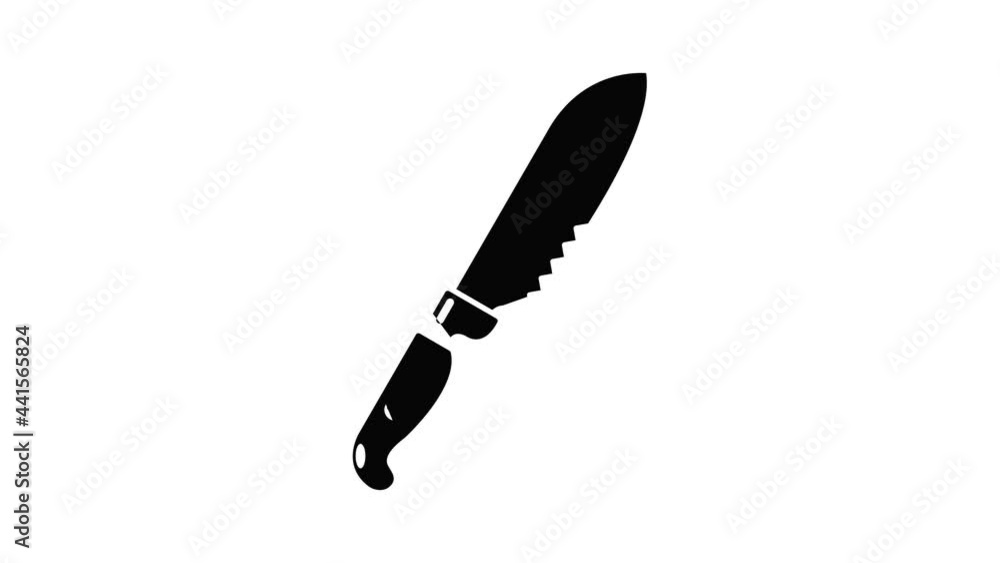 Knife icon animation simple best object on white Knife icon animation simple best object on white