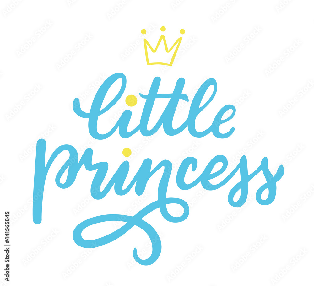 Beautiful inscription little princess for various applications in blue color. Vector graphic. Beautiful inscription little princess for various applications in blue color. Vector graphic.
