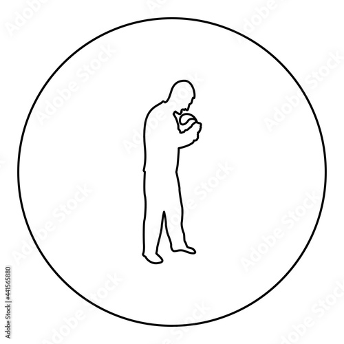 Angry man with belt in hand for punishment warns Violence in family concept Abuse idea Domestic trouble Fury male threatening victim Social problem Husband father emotionally aggression against human 