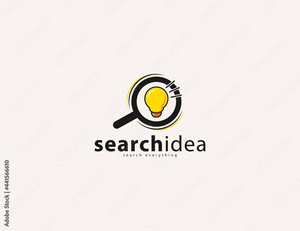 Fototapeta premium Abstract searching idea logo design template.