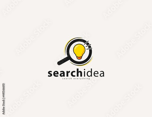 Abstract searching idea logo design template.