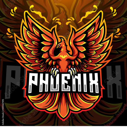 Phoenix esport mascot logo design