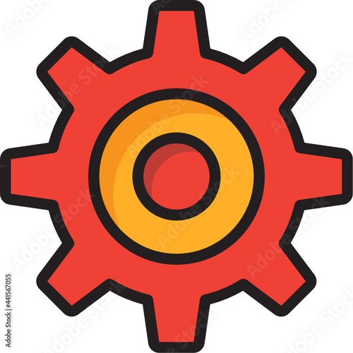  gear color outline icon