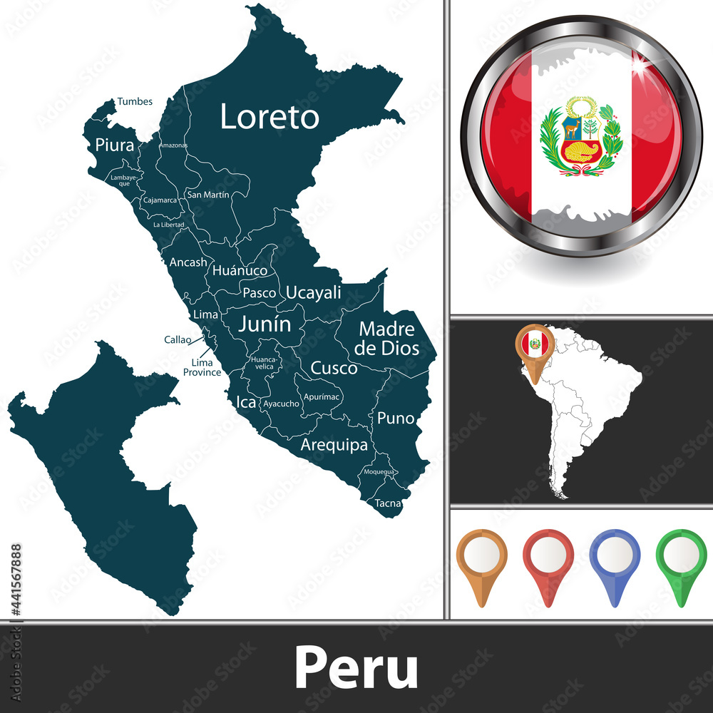 Fototapeta premium Map of Peru