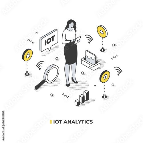 IOT Analytics Isometric Illustration