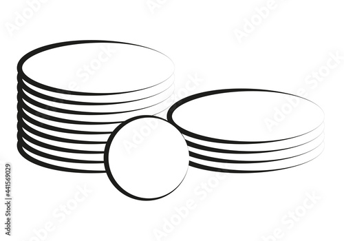 Icono de monedas en fondo blanco.