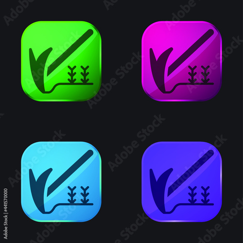 Agriculture four color glass button icon
