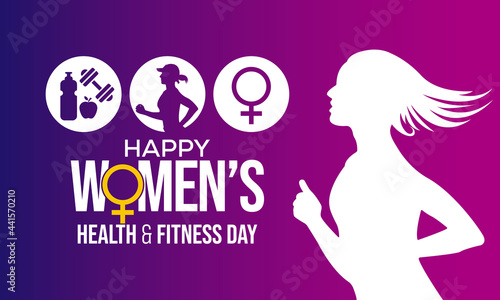 Women's health and fitness day is observed every year on last Wednesday in September, to promote the importance of health and fitness for women of all ages. vector illustration