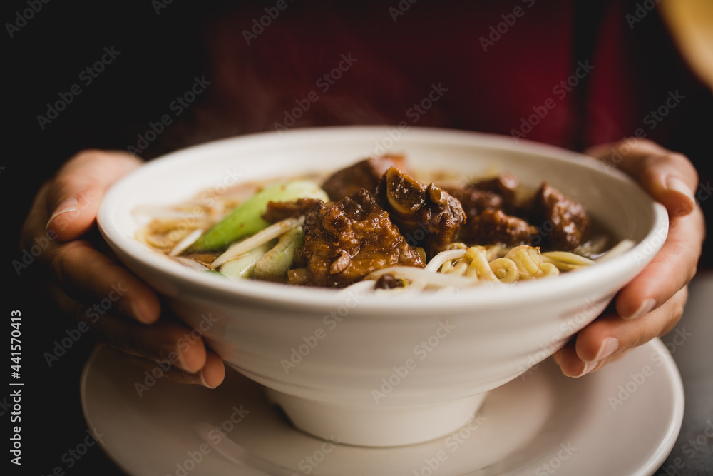 Noodle soup with pork ribs Noodle soup with pork ribs