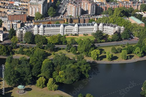 UK, London, Aerial view of Sussex Place in Regents Park