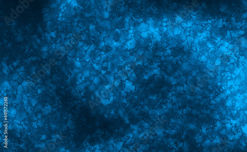 Obraz na plátne Dark blue frost background with marbled blotchy texture