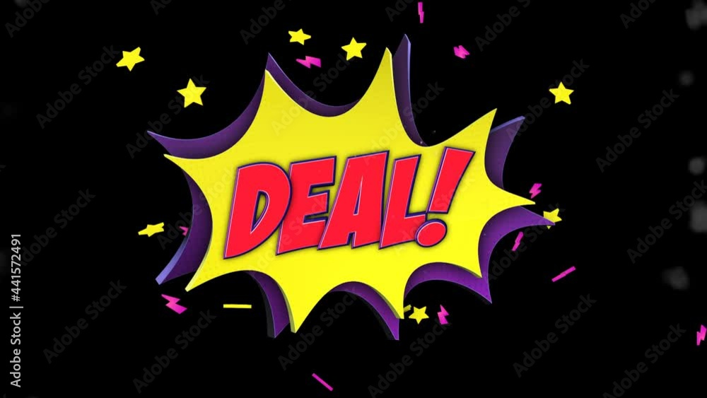 DEAL Comic Text Animation, with Alpha Matte, Loop, 4k
DEAL Comic Text Animation, with Alpha Matte, Loop, 4k