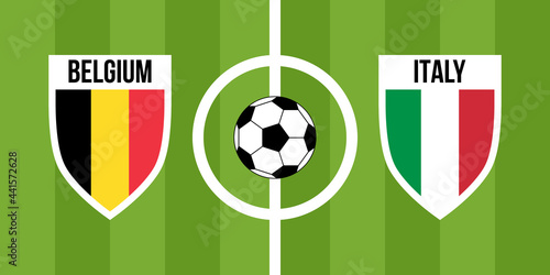 belgium vs italy, teams shield shaped national flags