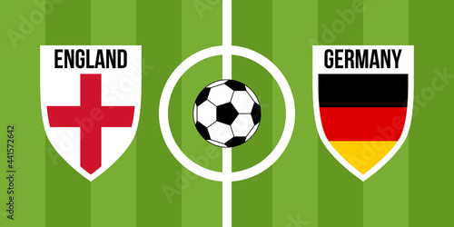 england vs germany, teams shield shaped national flags