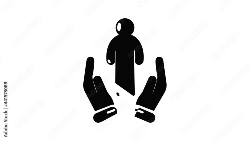 Protection life icon animation simple best object on white Protection life icon animation simple best object on white