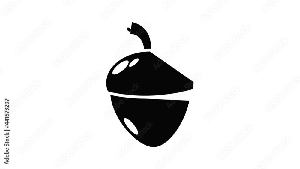 Acorn icon animation simple best object on white Acorn icon animation simple best object on white