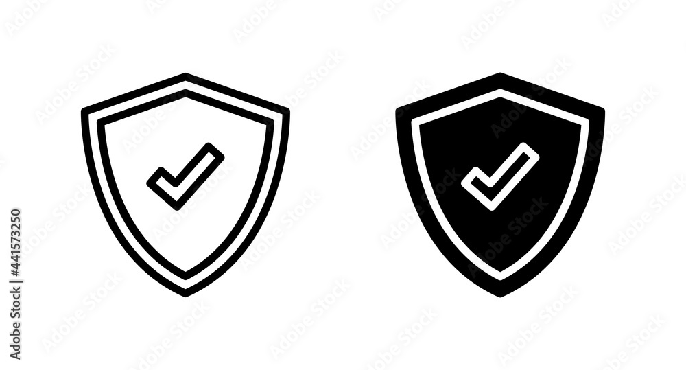 Shield with check mark icon vector for computer, web and mobile Shield with check mark icon vector for computer, web and mobile