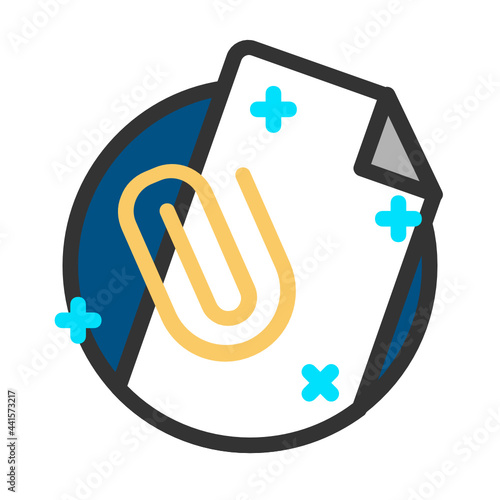 Attachment , Document filled outline icon.