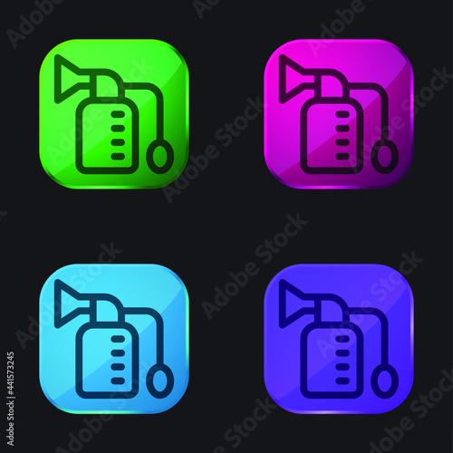 Breast Pump four color glass button icon