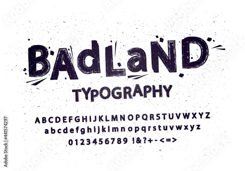 Vector Illustration Grunge Typography Font Set