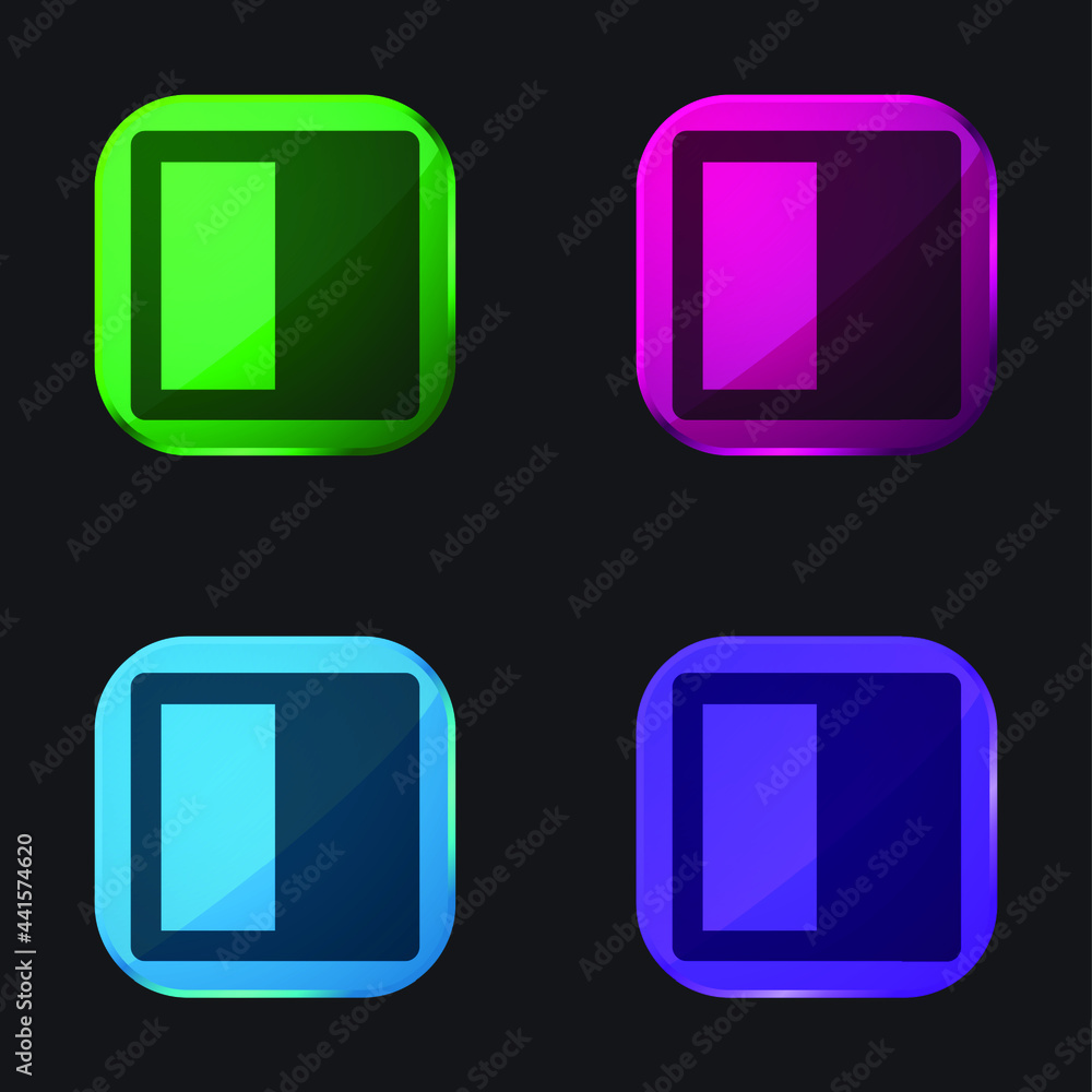 Black And White four color glass button icon Black And White four color glass button icon