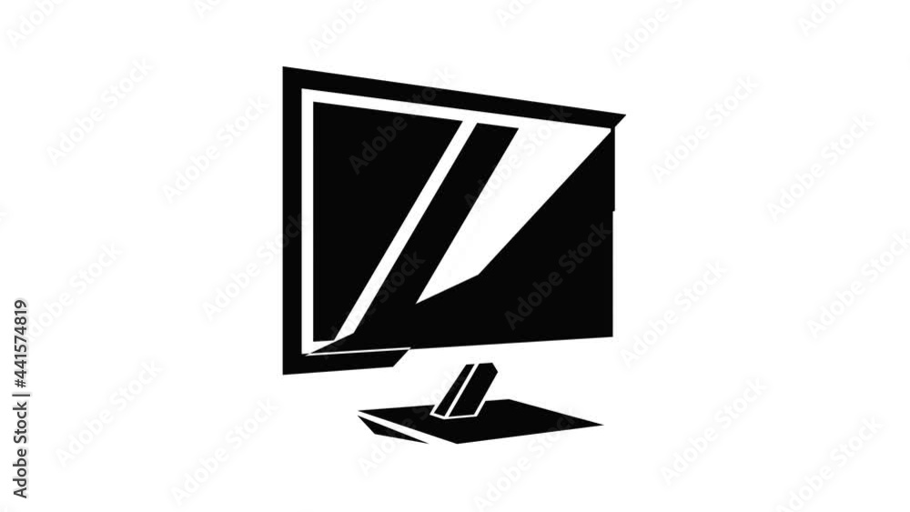 Tv icon animation simple best object on white Tv icon animation simple best object on white