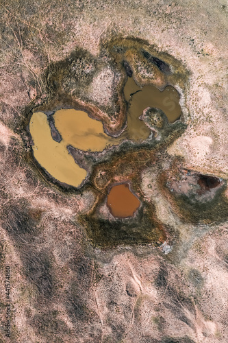 Fresh water spring, in autum Pampas landscape, Argentina