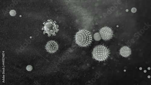 Microscopic view detail of a virus.