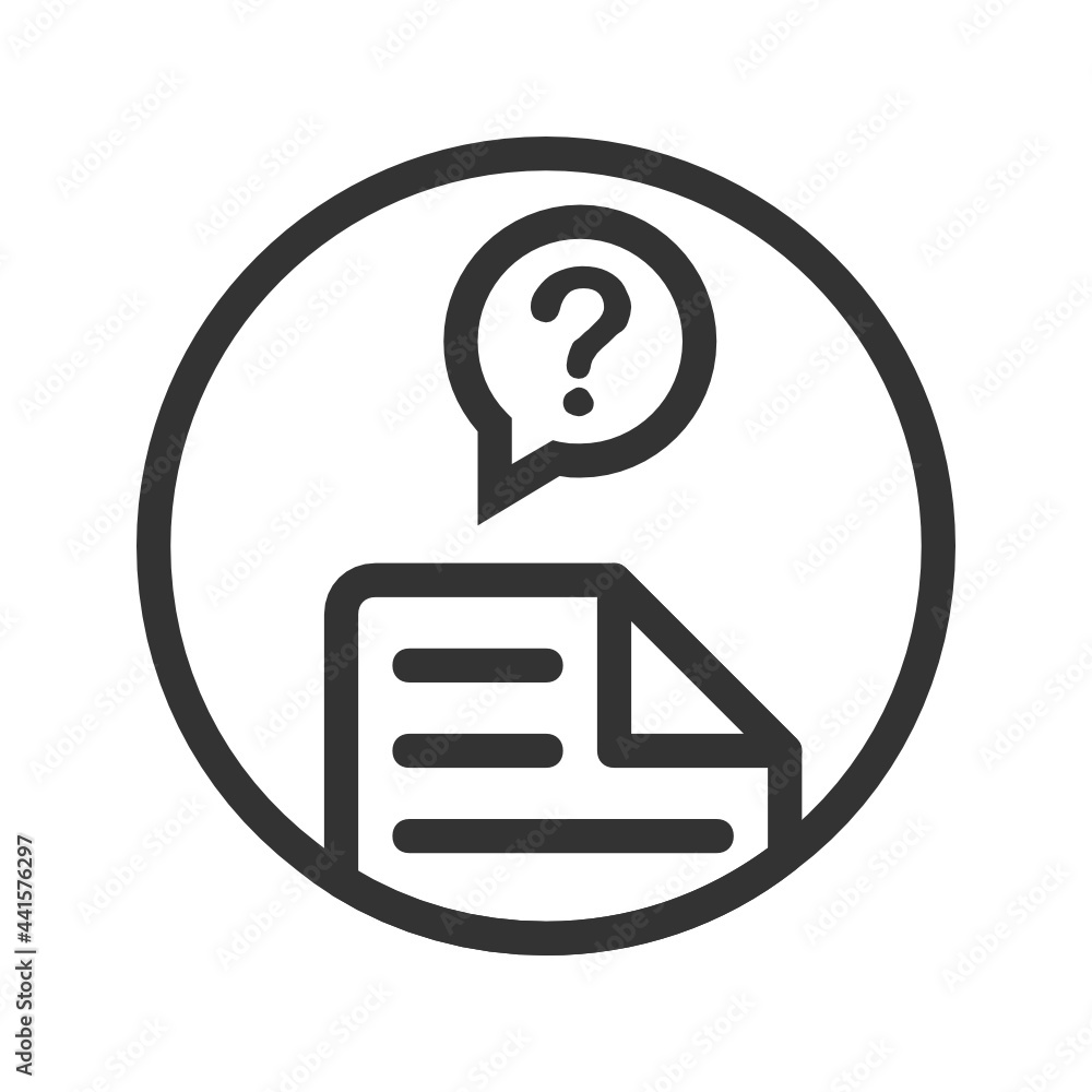 Help , Document outline icon.