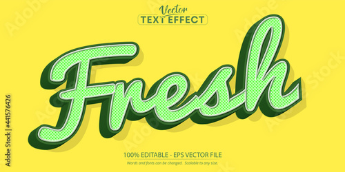 Fresh text, retro style editable text effect
