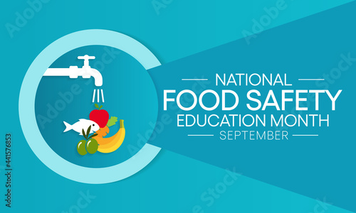 Food Safety education month is observed every year in September,  to prevent food poisoning and help people raise awareness. vector illustration