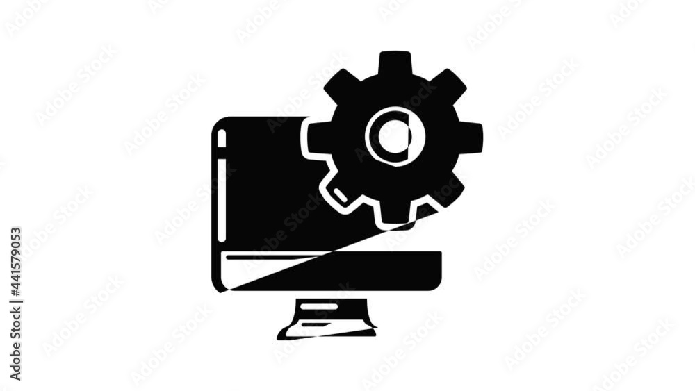Monitor repairicon animation simple best object on white Monitor repairicon animation simple best object on white