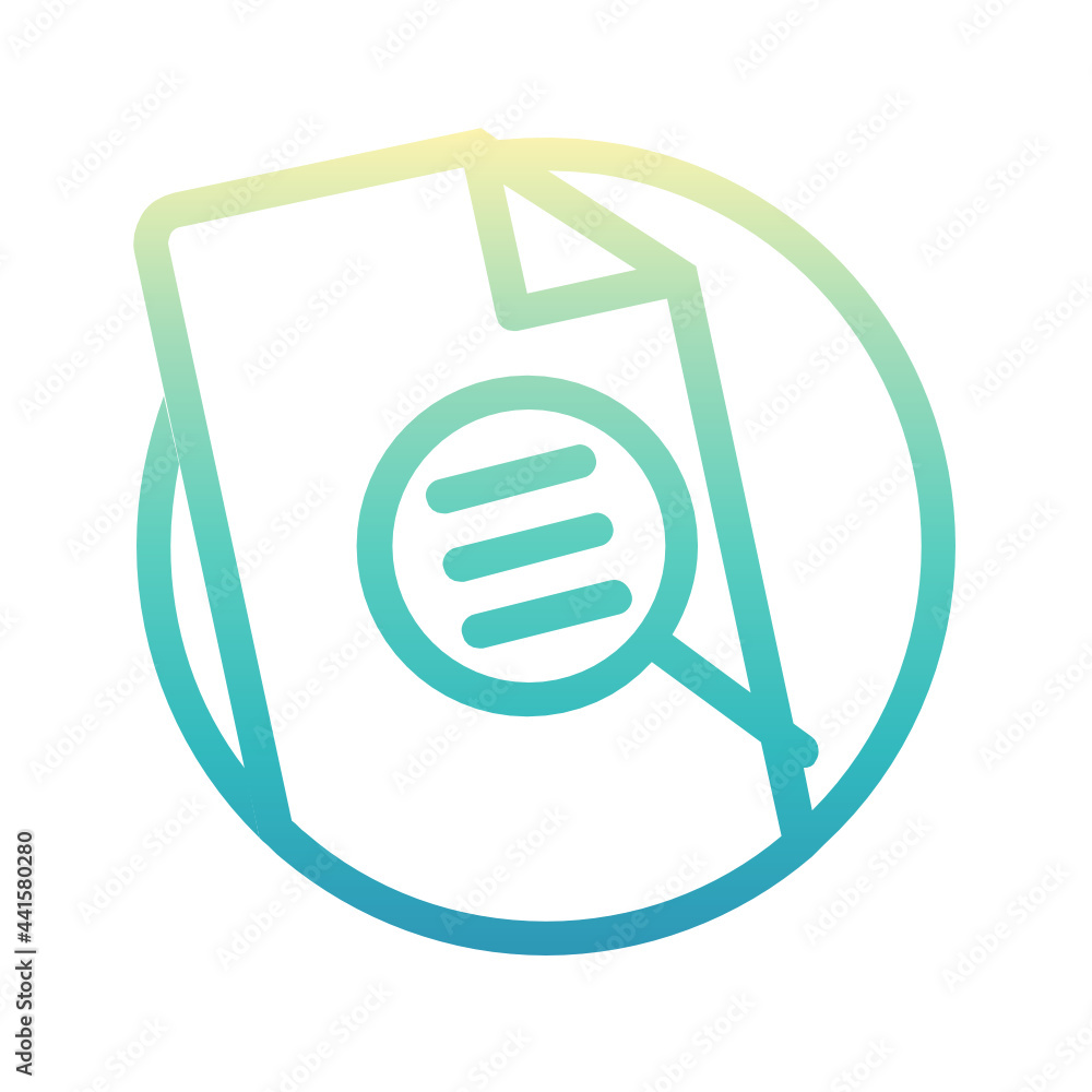 Search , Document gradient icon.