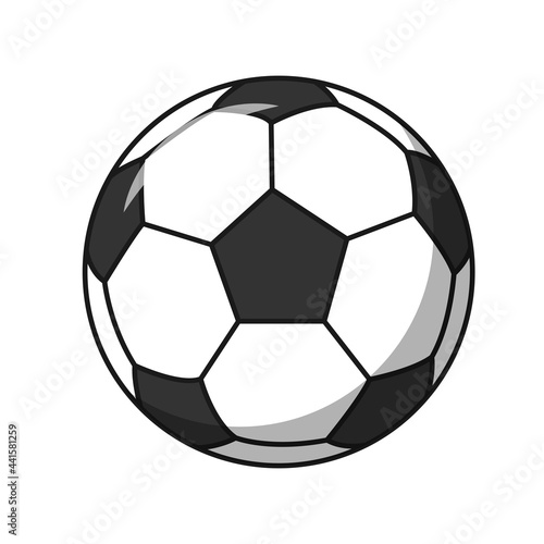 Football icon in flat style isolated on white background. Sport and fitness symbol stock vector illustration.